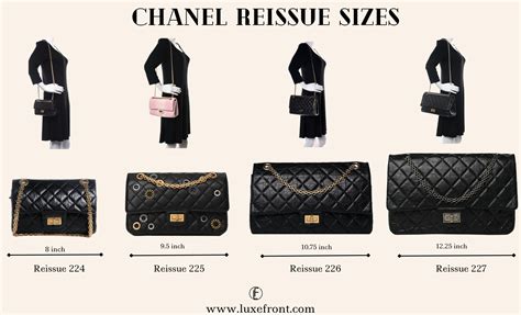 chanel reissue sizes|chanel 2.55 reissue.